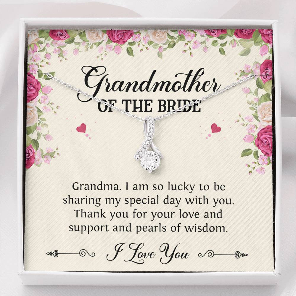 Grandmother of the Bride Gifts, I Am So Lucky, Alluring Beauty Necklace For Women, Wedding Day Thank You Ideas From Bride