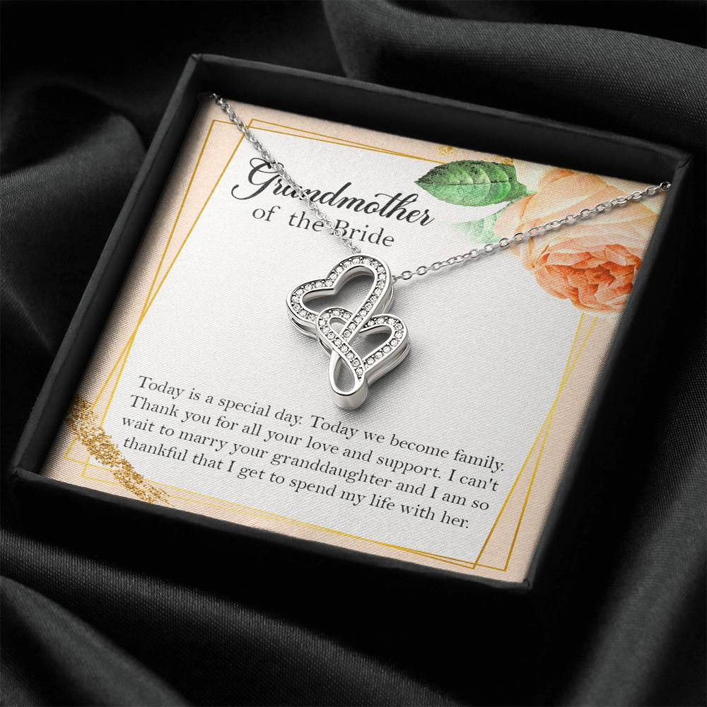 Grandmother of the Bride Gifts, Today Is A Special Day, Double Heart Necklace For Women, Wedding Day Thank You Ideas From Groom