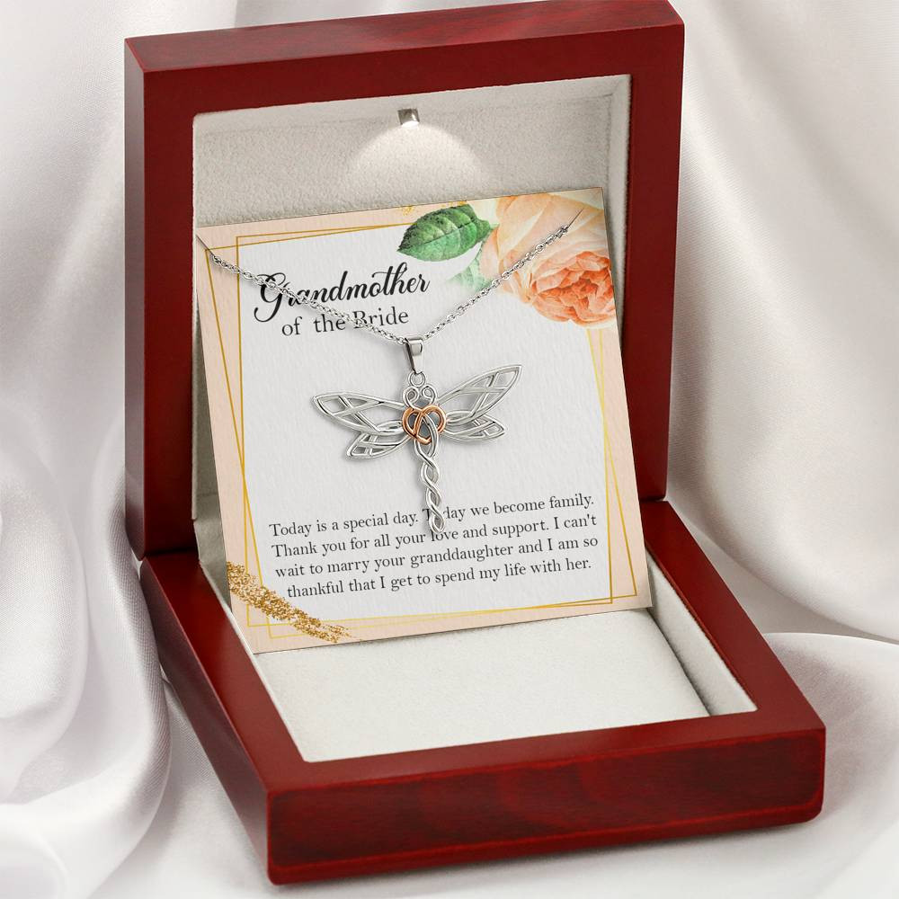 Grandmother of the Bride Gifts, Today Is A Special Day, Dragonfly Necklace For Women, Wedding Day Thank You Ideas From Groom