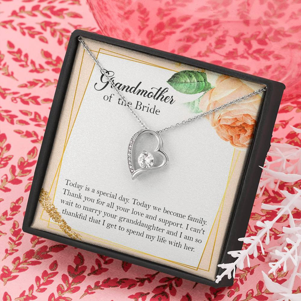 Grandmother of the Bride Gifts, Today Is A Special Day, Forever Love Heart Necklace For Women, Wedding Day Thank You Ideas From Groom