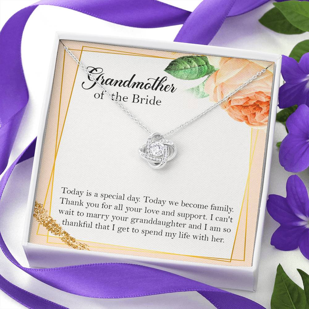 Grandmother of the Bride Gifts, Today Is A Special Day, Love Knot Necklace For Women, Wedding Day Thank You Ideas From Groom
