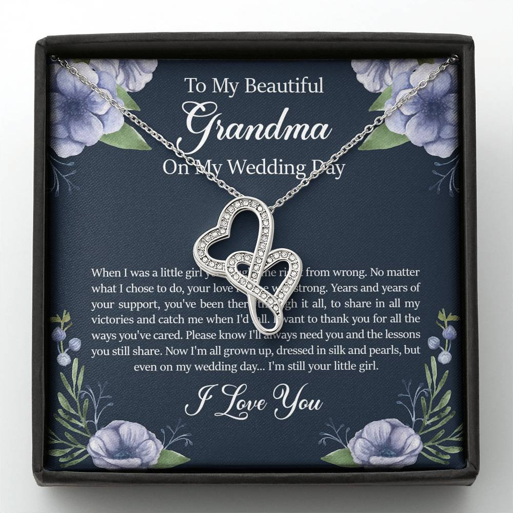 Grandmother of the Bride Gifts, When I Was A Little Girl, Double Heart Necklace For Women, Wedding Day Thank You Ideas From Bride