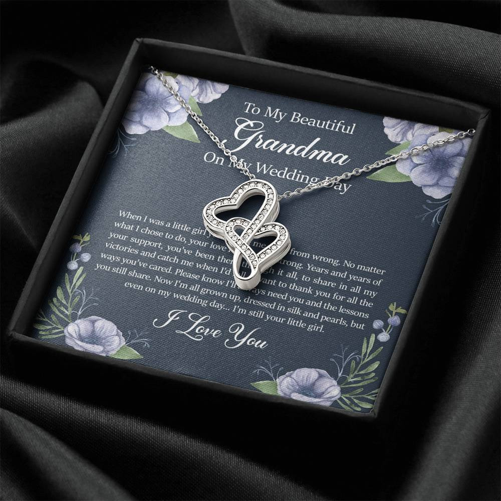 Grandmother of the Bride Gifts, When I Was A Little Girl, Double Heart Necklace For Women, Wedding Day Thank You Ideas From Bride