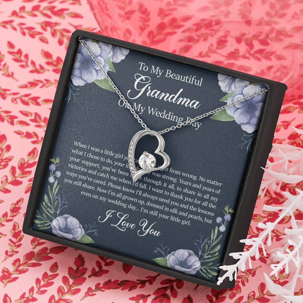 Grandmother of the Bride Gifts, When I Was A Little Girl, Forever Love Heart Necklace For Women, Wedding Day Thank You Ideas From Bride
