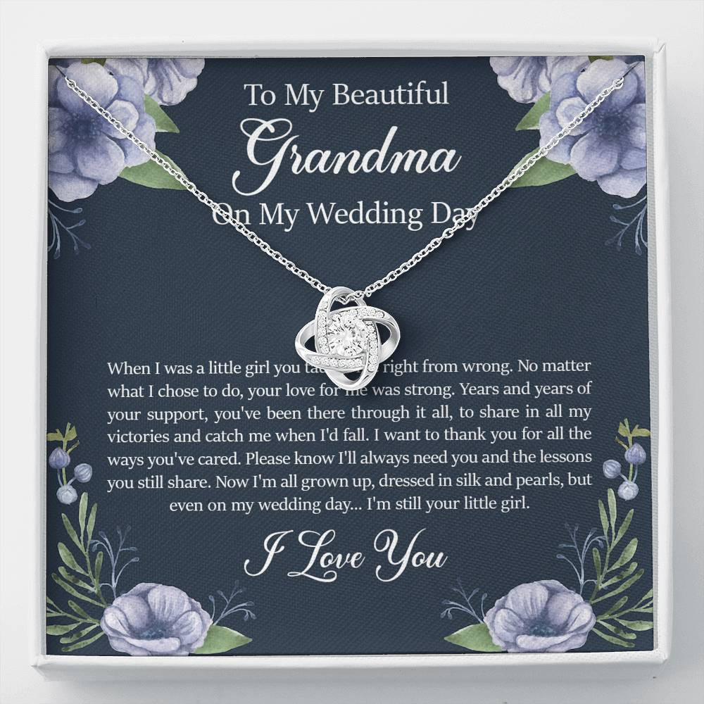 Grandmother of the Bride Gifts, When I Was A Little Girl, Love Knot Necklace For Women, Wedding Day Thank You Ideas From Bride