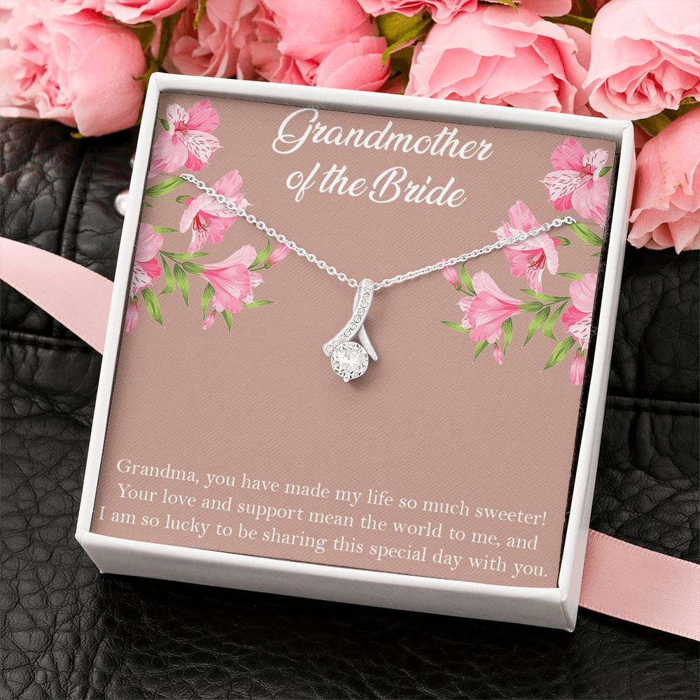 Grandmother of the Bride Gifts, You Made My Life Sweeter, Alluring Beauty Necklace For Women, Wedding Day Thank You Ideas From Bride