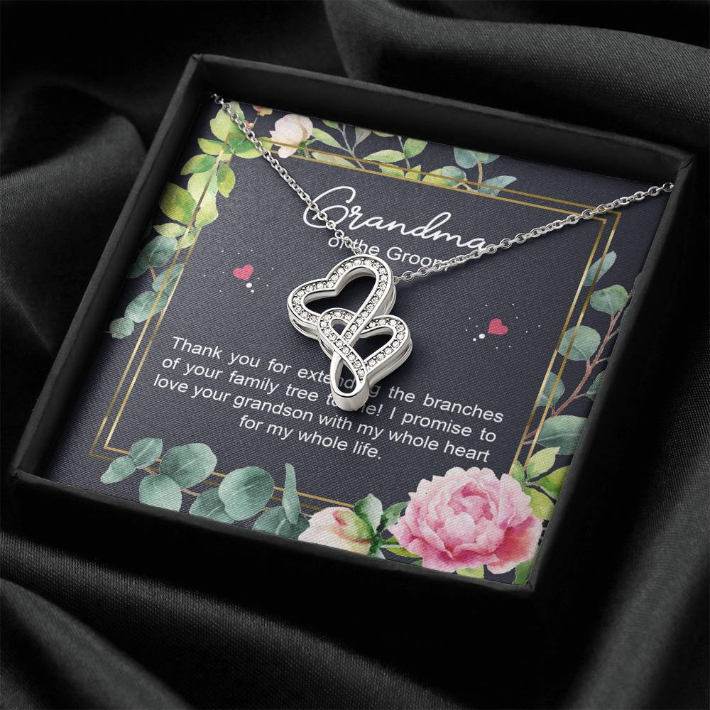 Grandmother of the Groom Gifts, I Promise To Love Your Grandson, Double Heart Necklace For Women, Wedding Day Thank You Ideas From Bride