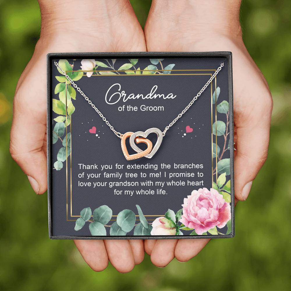 Grandmother of the Groom Gifts, I Promise To Love Your Grandson, Interlocking Heart Necklace For Women, Wedding Day Thank You Ideas From Bride