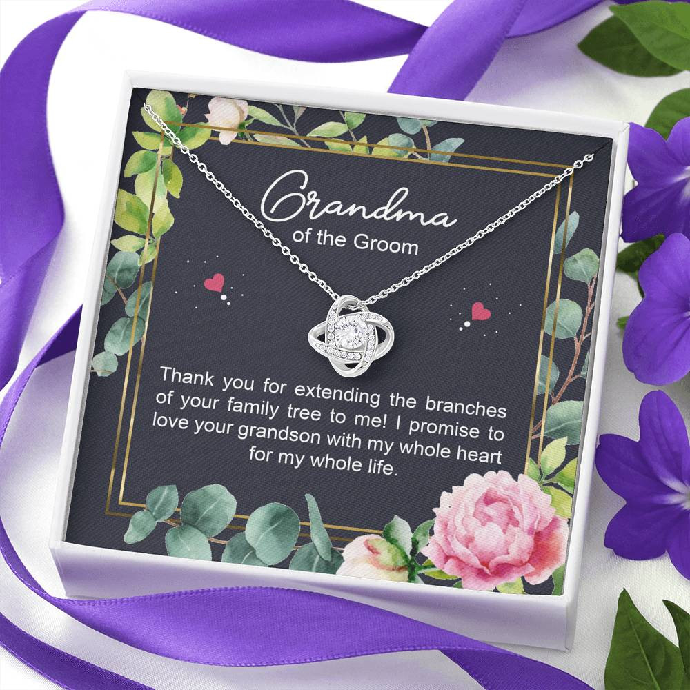 Grandmother of the Groom Gifts, I Promise To Love Your Grandson, Love Knot Necklace For Women, Wedding Day Thank You Ideas From Bride