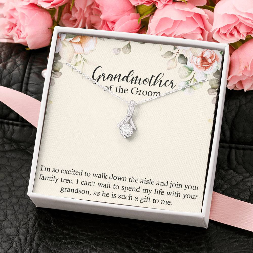 Grandmother of the Groom Gifts, Spend Life With Your Grandson, Alluring Beauty Necklace For Women, Wedding Day Thank You Ideas From Bride