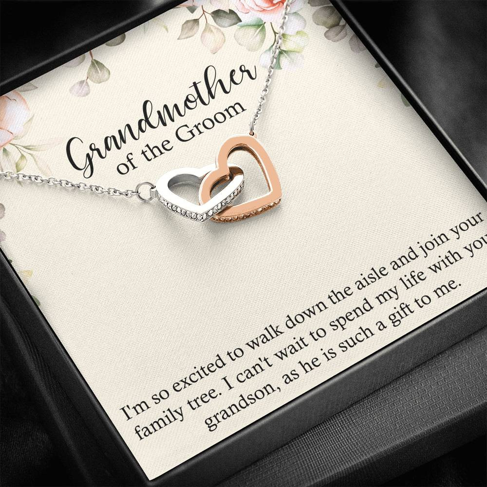 Grandmother of the Groom Gifts, Spend Life With Your Grandson, Interlocking Heart Necklace For Women, Wedding Day Thank You Ideas From Bride