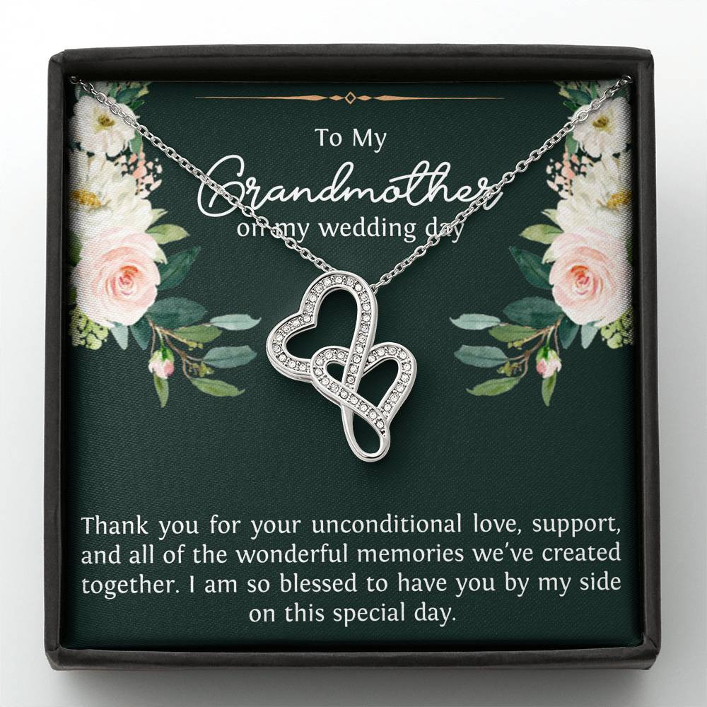 Grandmother of the Groom Gifts, Thank You For Your Love, Double Heart Necklace For Women, Wedding Day Thank You Ideas From Groom