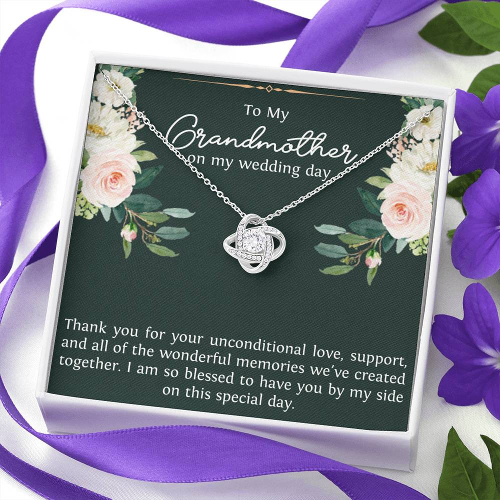Grandmother of the Groom Gifts, Thank You For Your Love, Love Knot Necklace For Women, Wedding Day Thank You Ideas From Groom