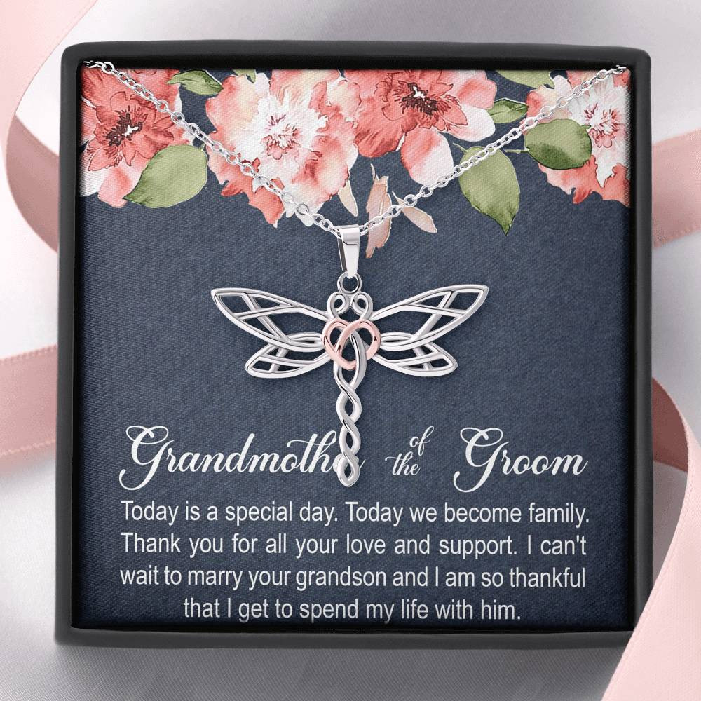 Grandmother of the Groom Gifts, Today Is A Special Day, Dragonfly Necklace For Women, Wedding Day Thank You Ideas From Bride