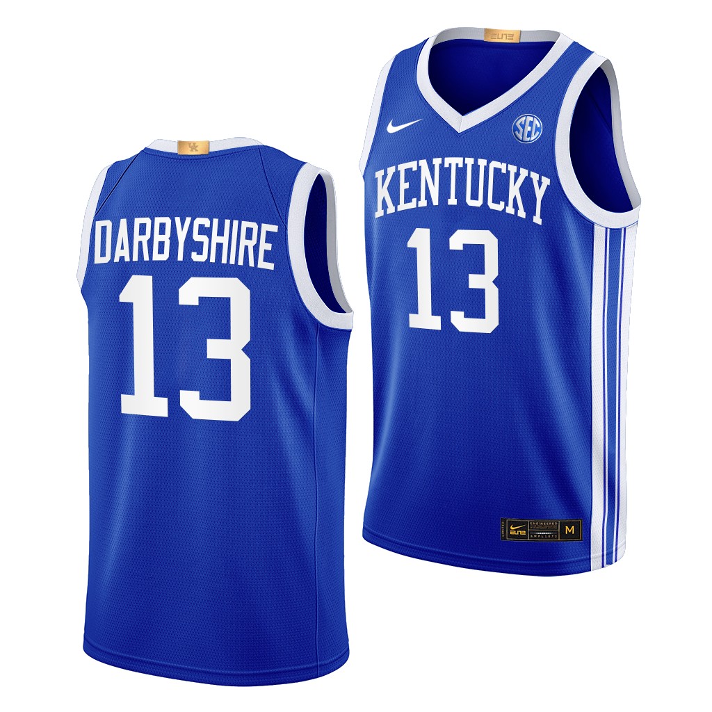 Grant Darbyshire Kentucky Wildcats #13 Blue Away Jersey 2022-23 Elite