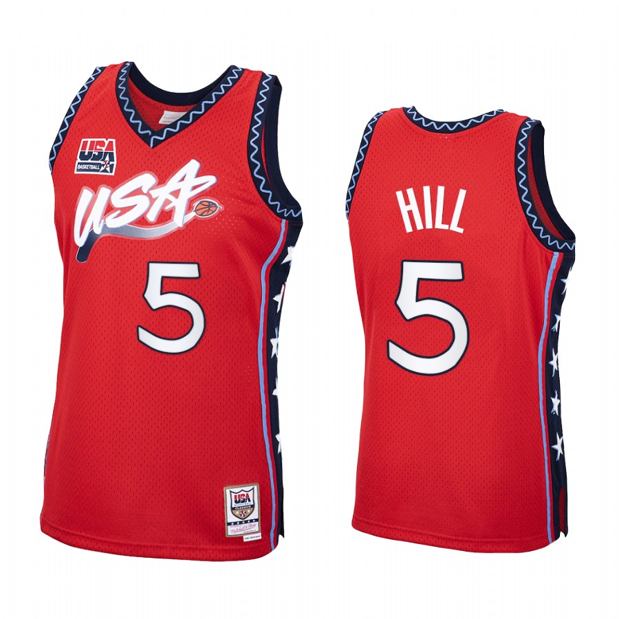 Grant Hill USA Team #5 Red 1996 Olympics Throwback Jersey