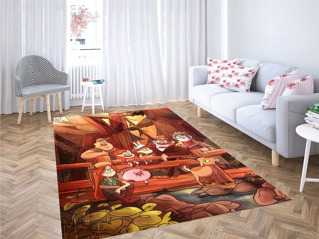 Gravity Falls Forest Living Room Modern Carpet Rectangle Rug