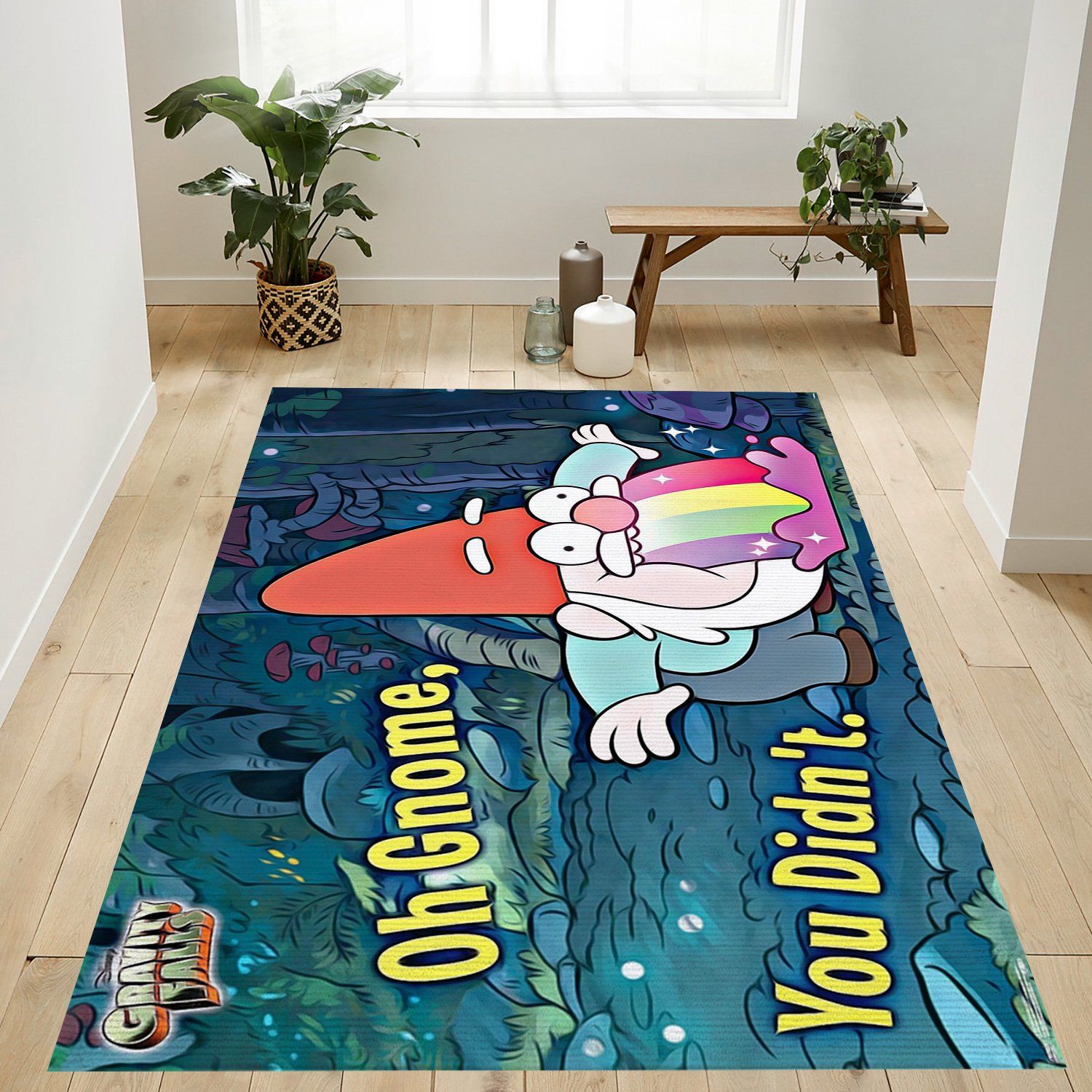 Gravity Falls Gnome Rectangle Rug – Custom Size And Printing