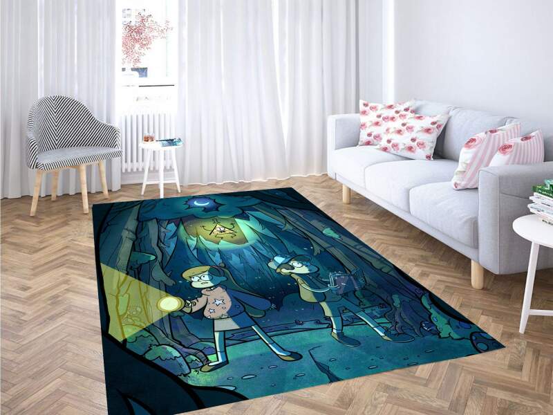 Gravity Falls In The Night Carpet Rectangle Rug