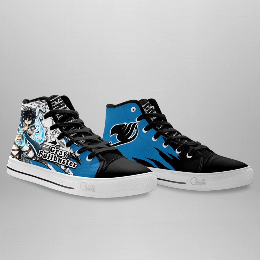 Gray Fullbuster High Top Shoes Custom Fairy Tail Anime Sneakers Mix Manga