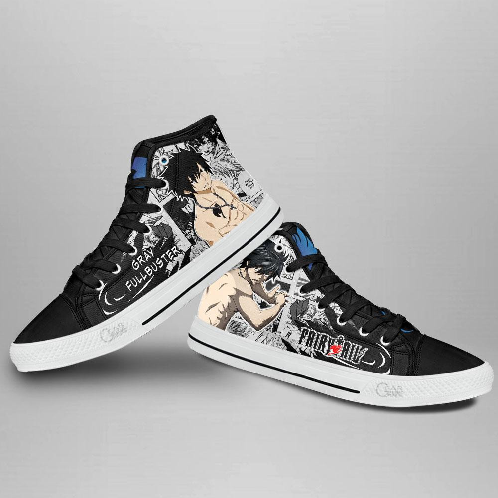 Gray Fullbuster High Top Shoes Custom Fairy Tail Anime Sneakers