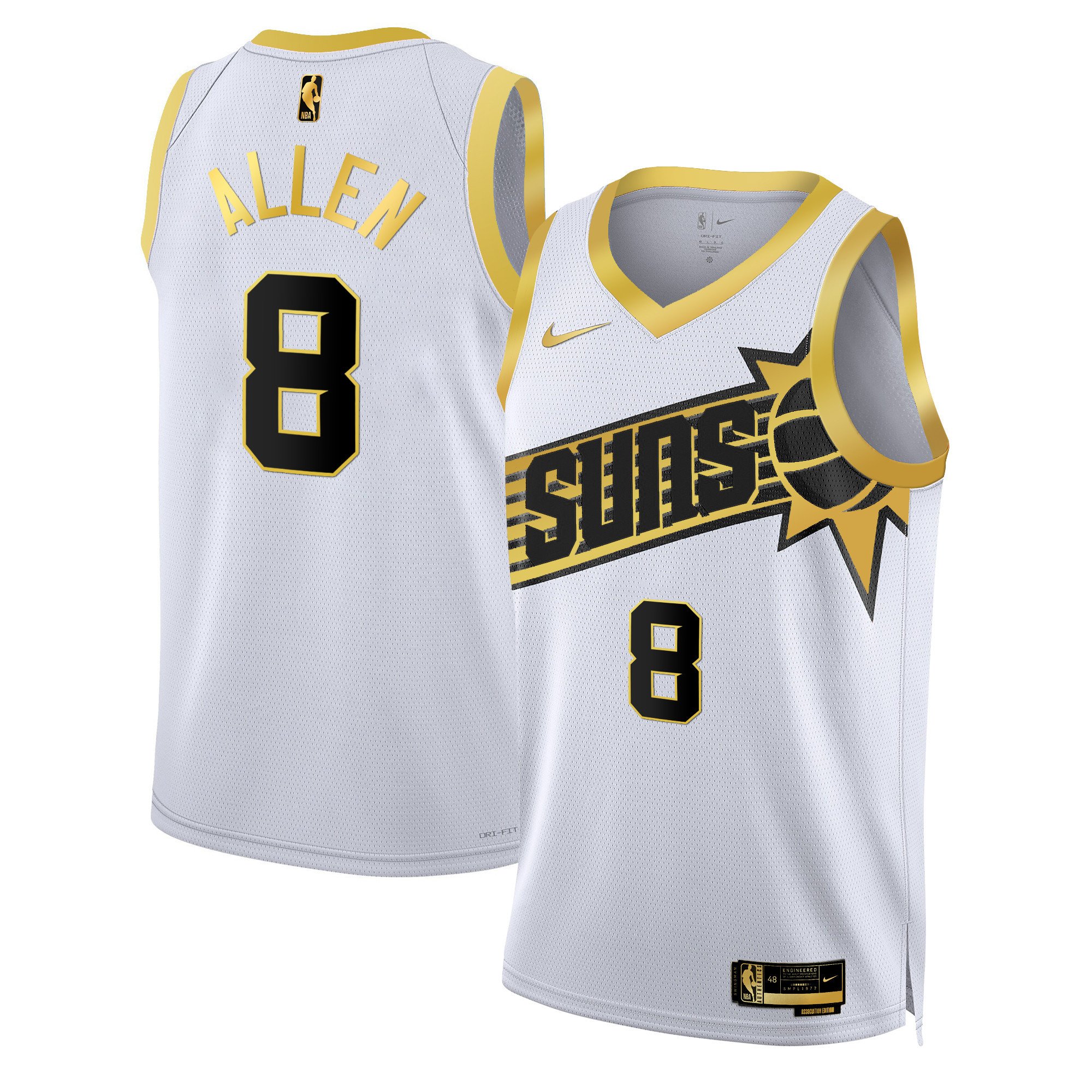 Grayson Allen Men's Phoenix Suns Swingman White Gold Jersey - All Stitched
