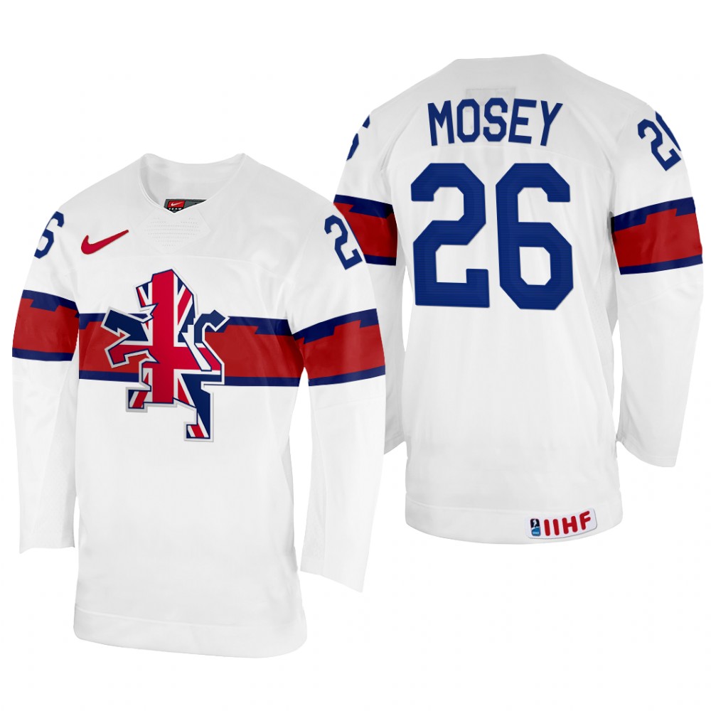 Great Britain Evan Mosey 2022 IIHF World Championship White #26 Jersey Home