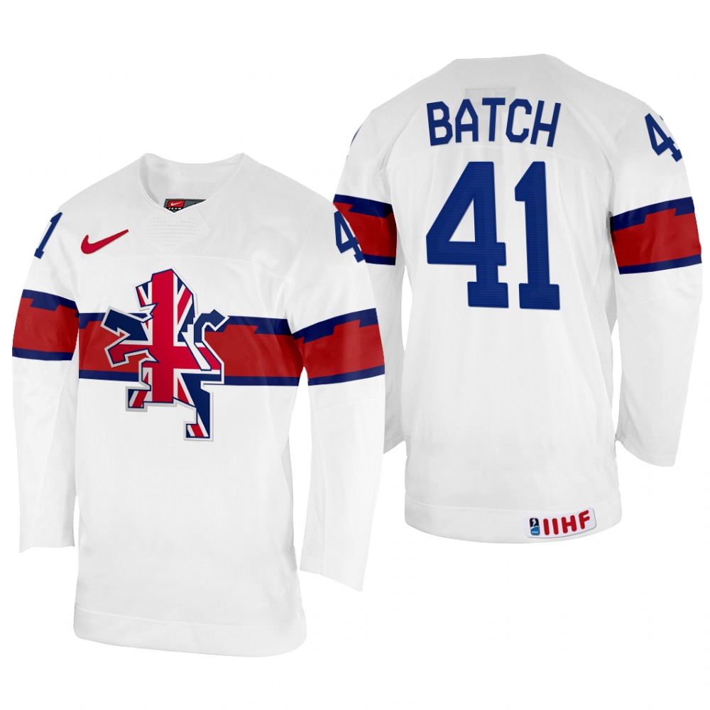 Great Britain Joshua Batch 2022 IIHF World Championship White #41 Jersey Home