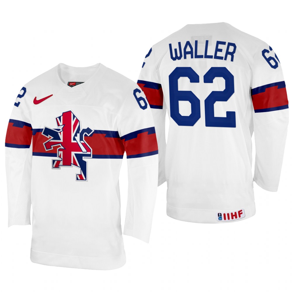 Great Britain Joshua Waller 2022 IIHF World Championship White #62 Jersey Home