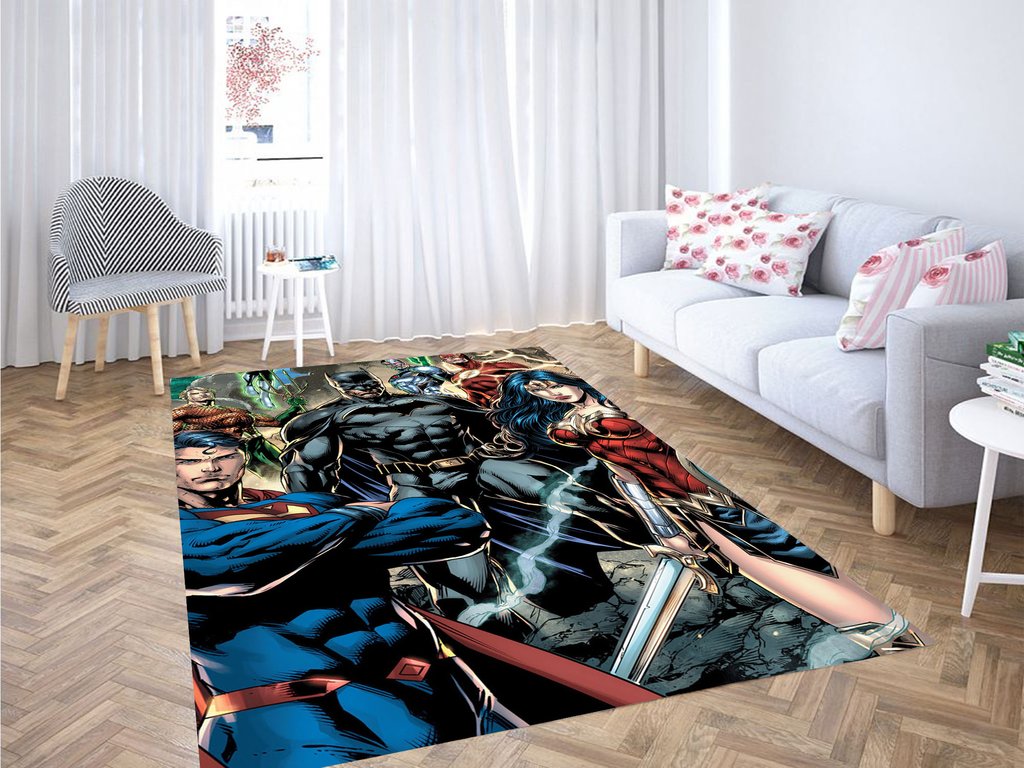 Great Character Justice League Comic Living Room Modern Carpet Rectangle Rug