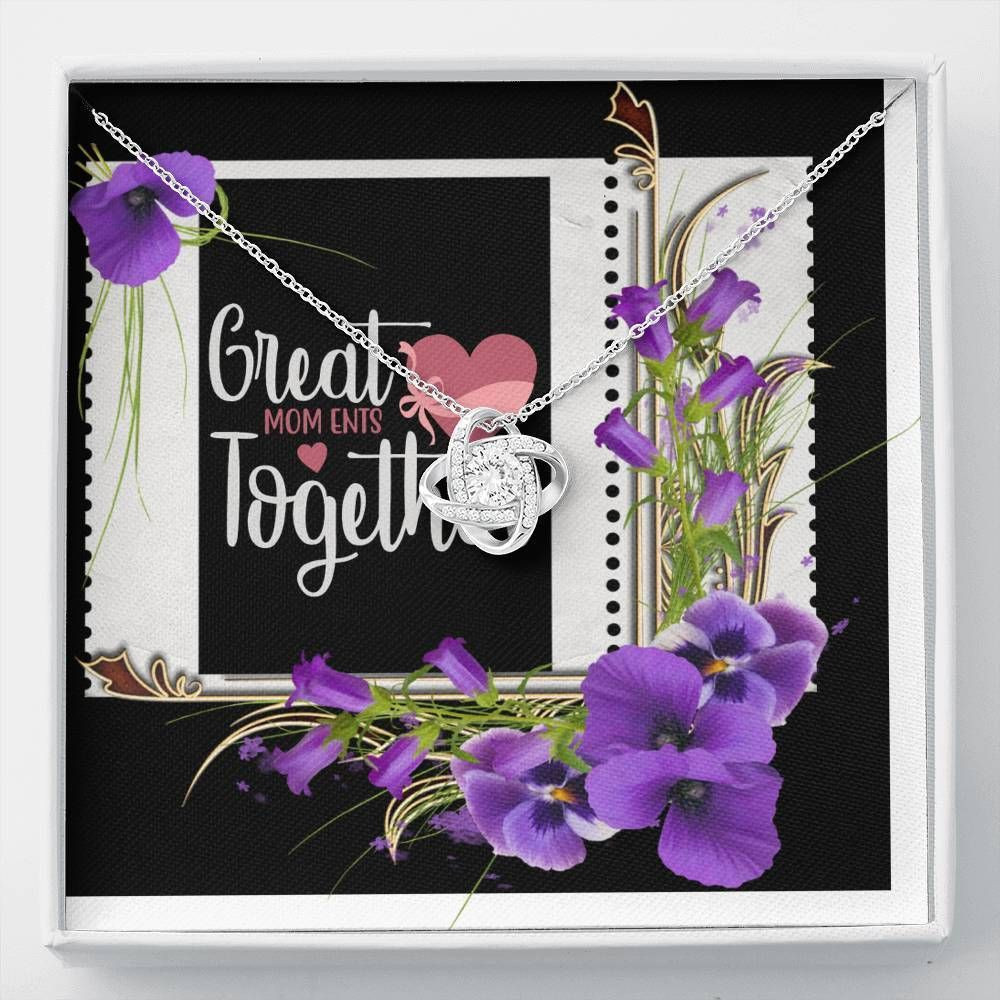 Great Mom Ents Together Orchid Flowers Love Knot Necklace Gift For Mom