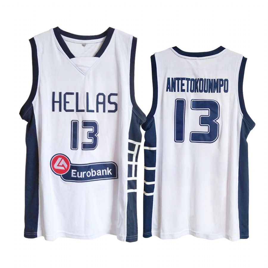 Greece Giannis Antetokounmpo White FIBA Baketball World Cup Jersey Throwback