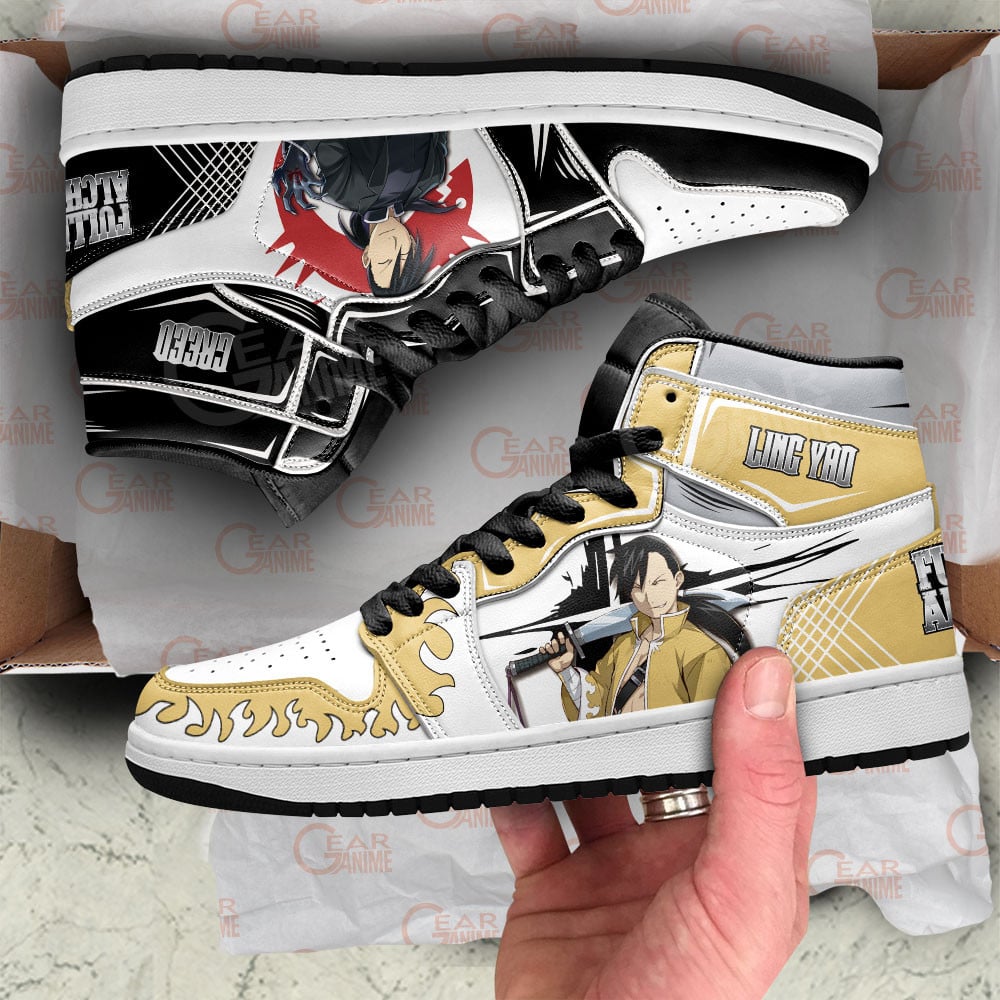 Greed and Ling Yao JD1s Sneakers Fullmetal Alchemist Anime Shoes, Air Jordan Hightop