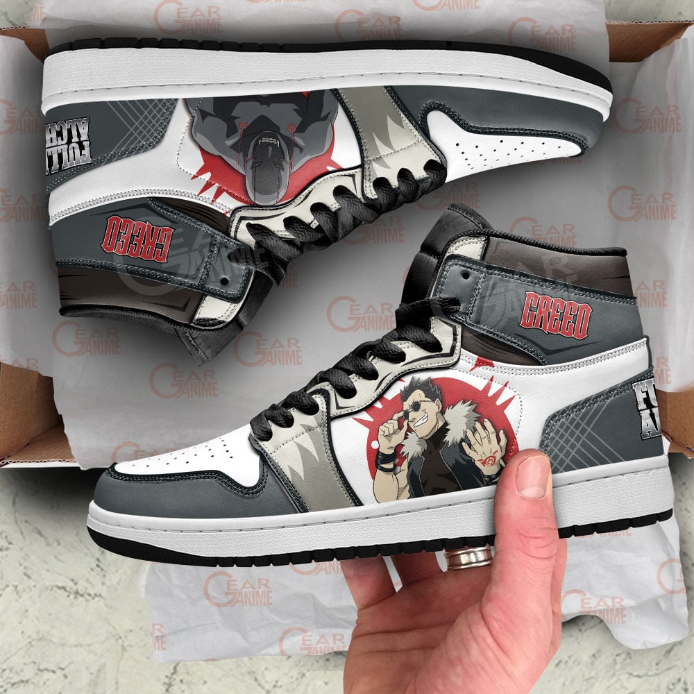 Greed JD1s Sneakers Fullmetal Alchemist Anime Shoes, Air Jordan Hightop