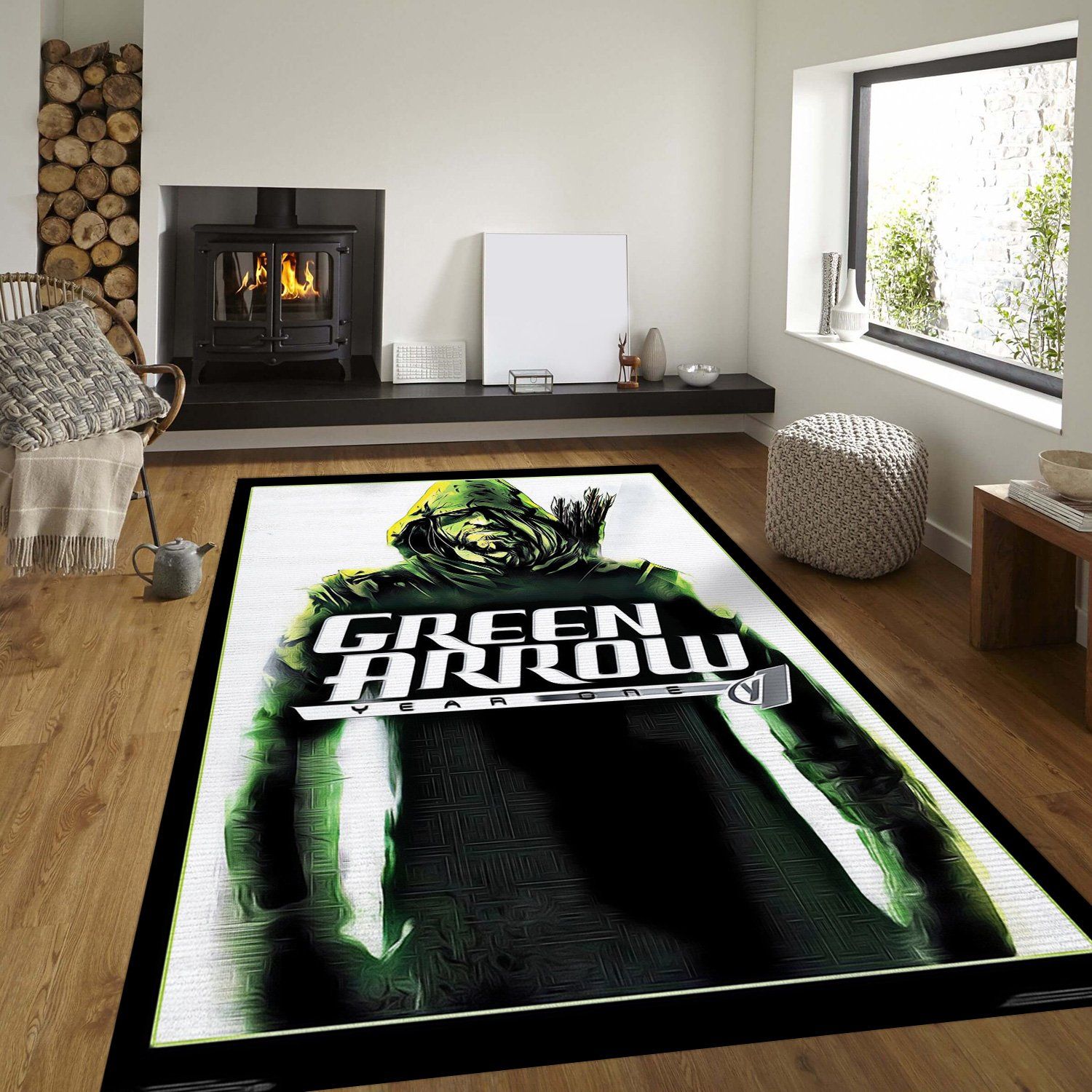 Green Arrow Rectangle Rug – Custom Size And Printing