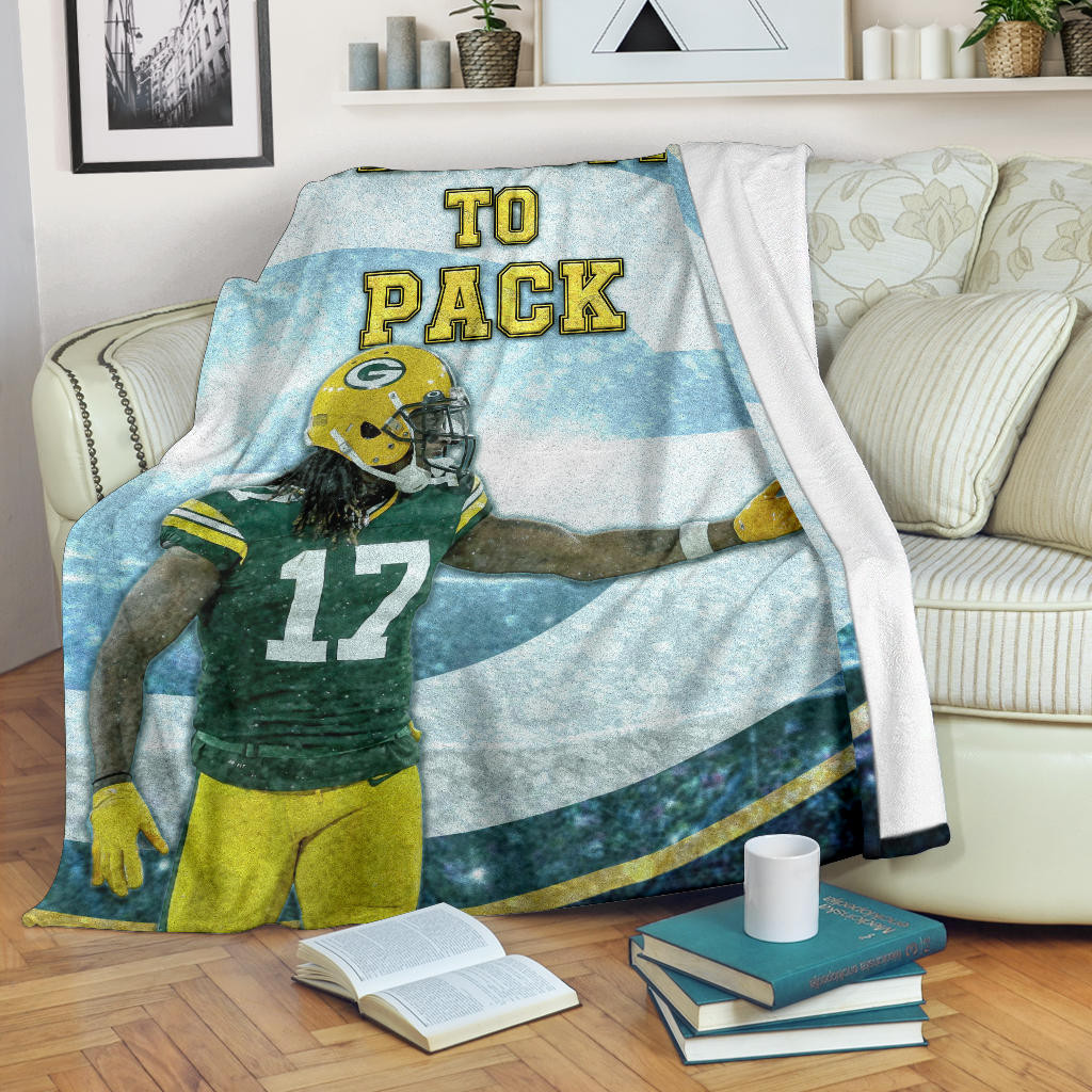 Green Bay American Football Packers Davante Adams 17 Welcome To Pack Fleece Blankets