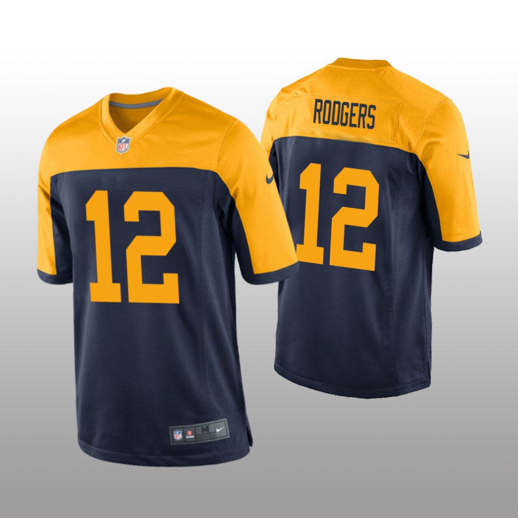Green Bay Packers #12 Navy Men's Aaron Rodgers Game Jersey