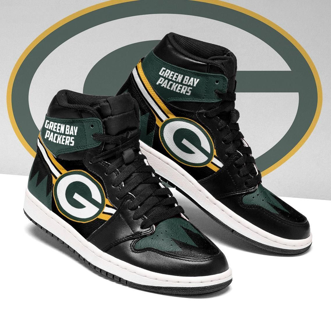 Green Bay Packers 2021 Sneakers Sport High Top Air Jordan Sneaker, Air Jordan Hightop