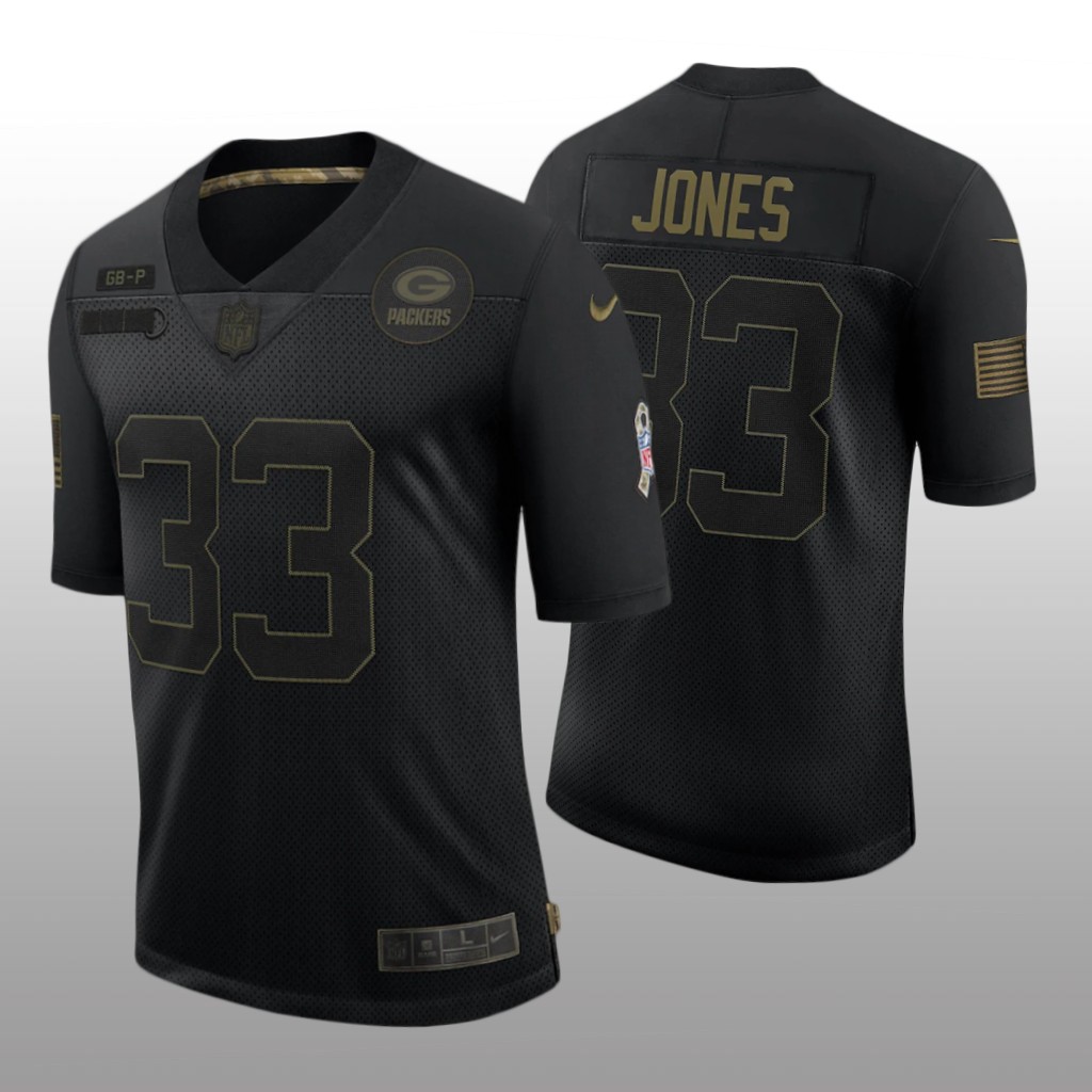 Green Bay Packers Aaron Jones Black Limited Jersey 2020 Salute to Service - Men's