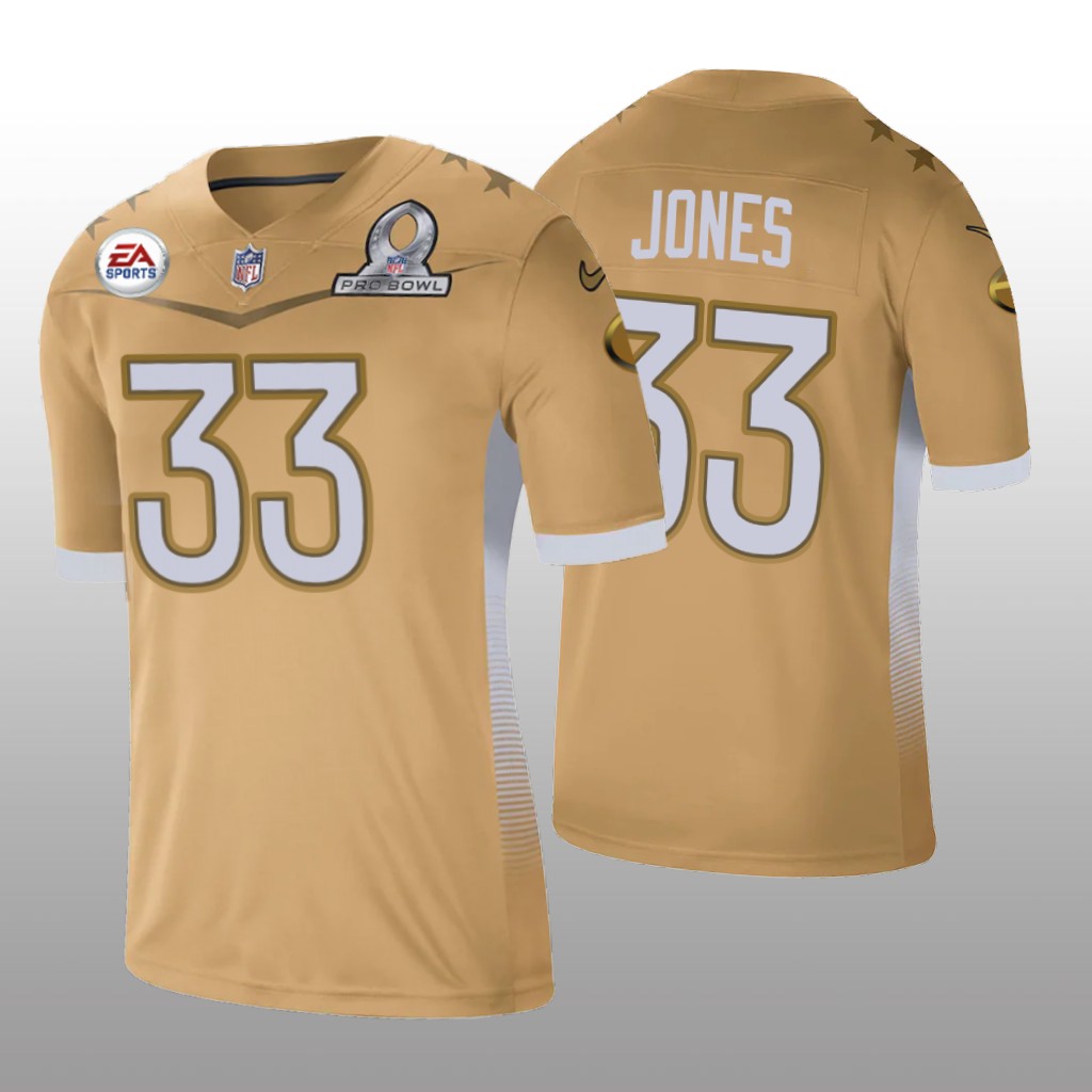 Green Bay Packers Aaron Jones Gold Jersey 2021 NFC Pro Bowl Game - Men's
