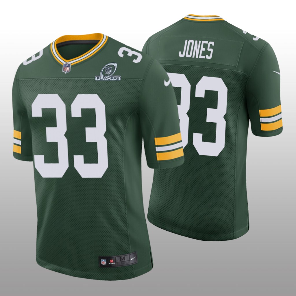 Green Bay Packers Aaron Jones Green Jersey 2020 NFL Playoffs - Men's