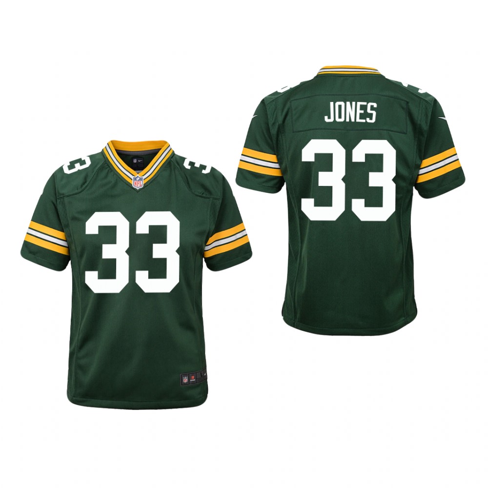 Green Bay Packers Aaron Jones Green Jersey Game - Youth