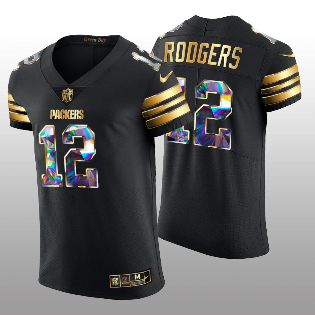 Green Bay Packers Aaron Rodgers Black Golden Edition 2021 NFL MVP - Men's