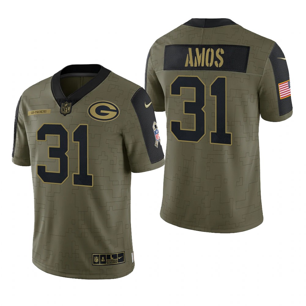 Green Bay Packers Adrian Amos Olive Limited Jersey 2021 Salute To Service - Men's