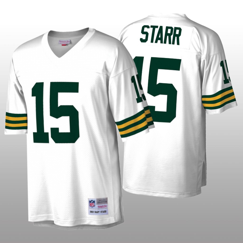 Green Bay Packers Bart Starr Mitchell & Ness White Legacy Jersey - Men's