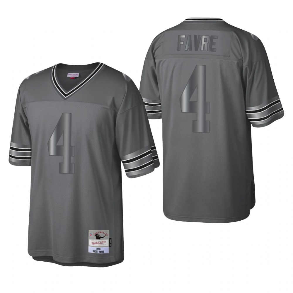 Green Bay Packers Brett Favre Charcoal Metal Legacy 1996 Throwback - Men's