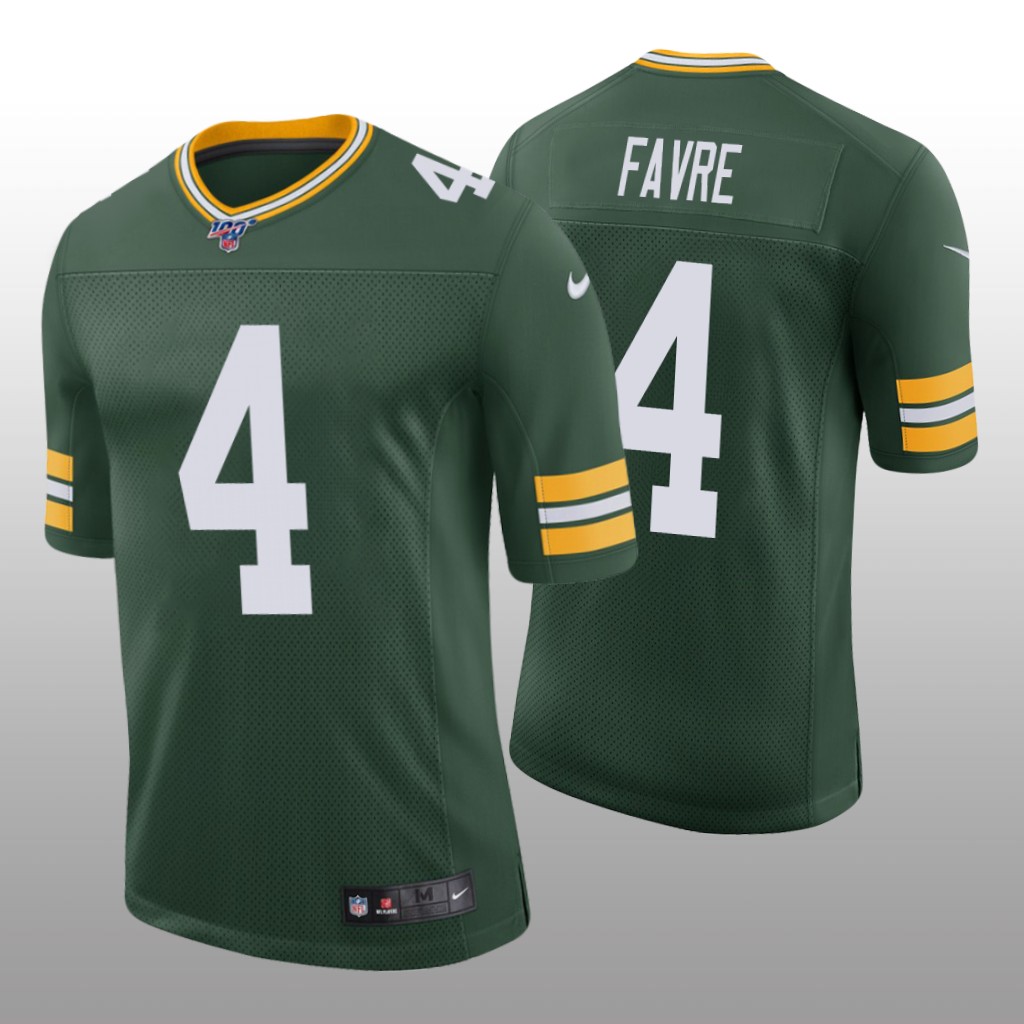 Green Bay Packers Brett Favre Green Vapor Limited Jersey 100th Season - Men's