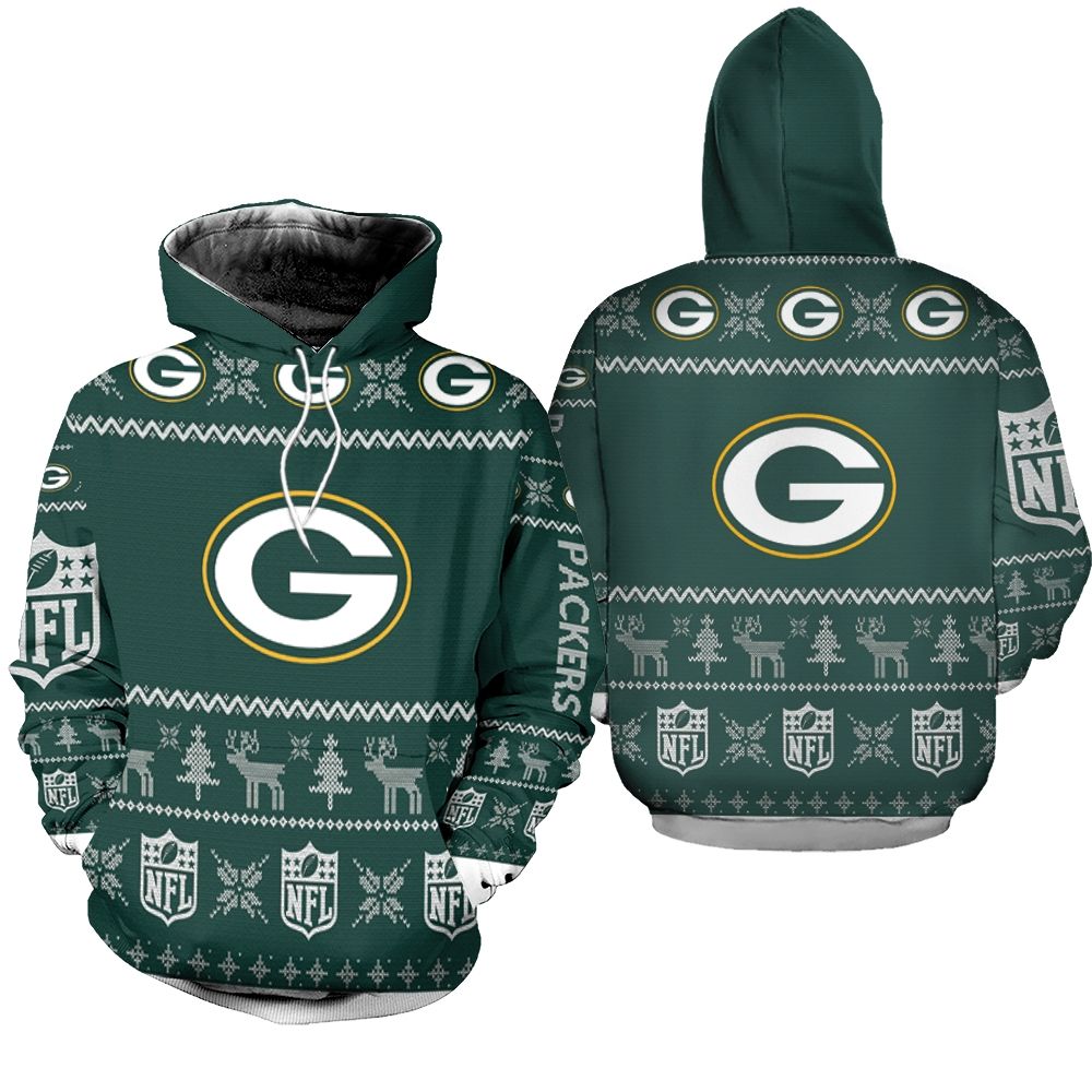 Green Bay Packers Christmas 3D Hoodie