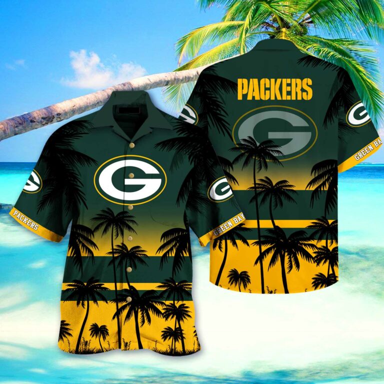 Green Bay Packers Coconut Trees Hawaiian Shirt
