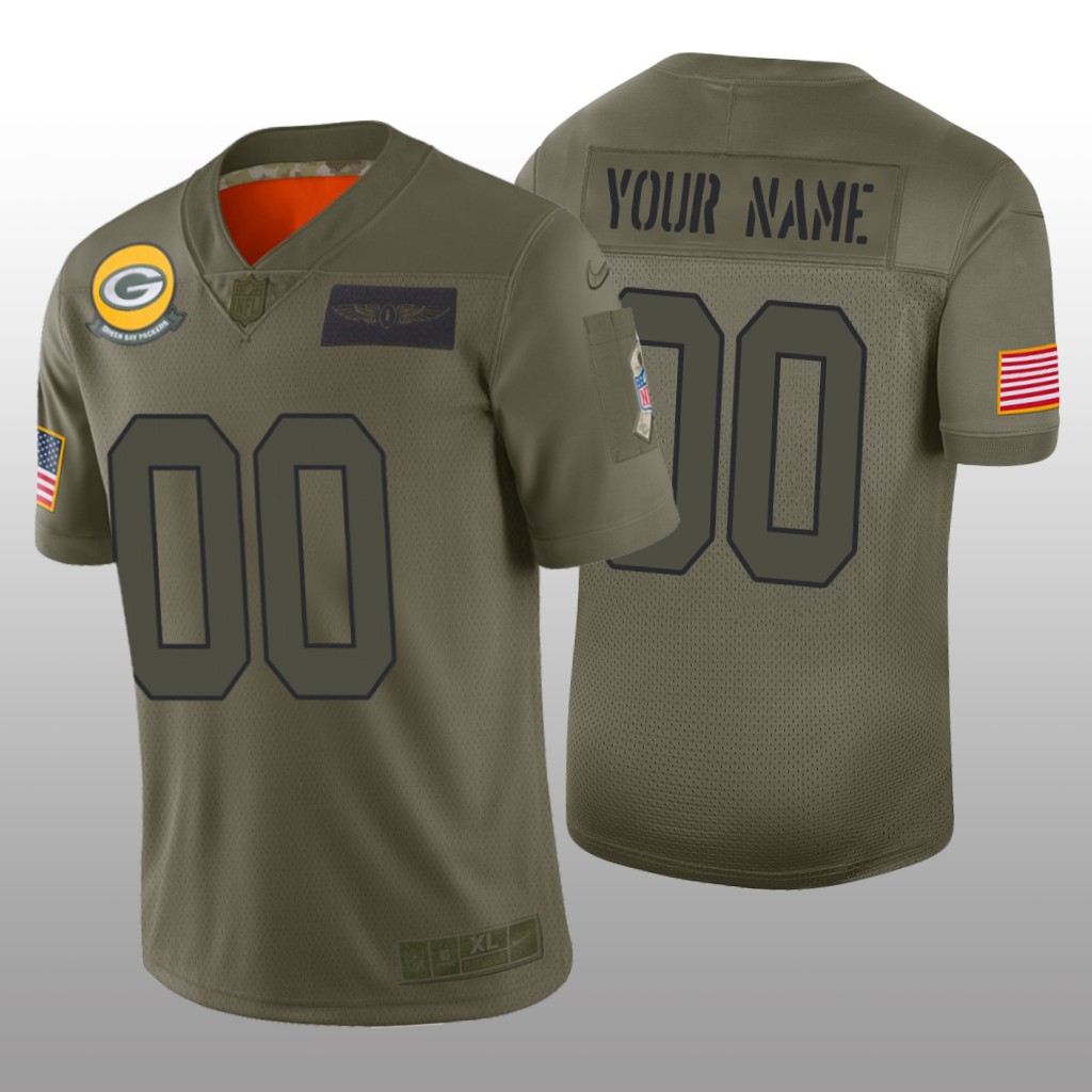 Green Bay Packers Custom Camo Limited Jersey 2019 Salute to Service - Men's